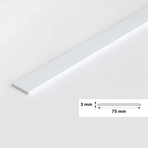 1 Metre Durable PVC Flat Bar in Multiple Sizes