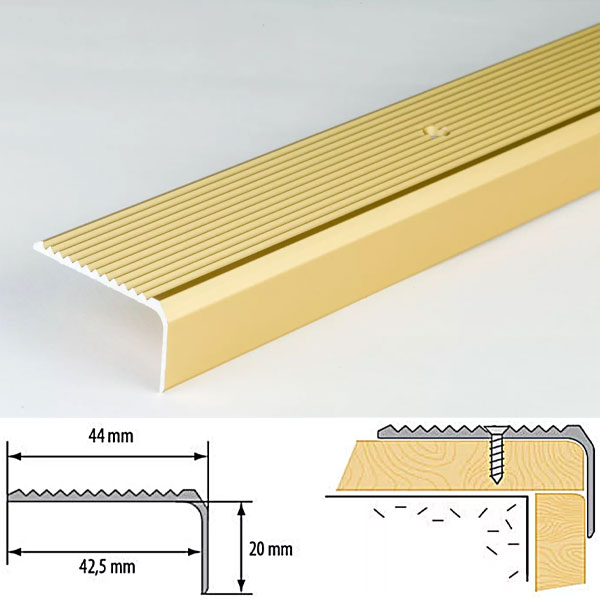 1m Anodized Aluminum Stair Nosing Edge Trim