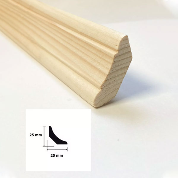 1m Pine Scotia Decorative Wooden Timber Edging Trim Moulding Beading