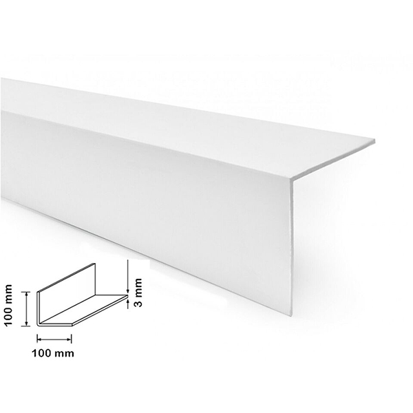 1m White Plastic PVC Corner Angle Trim