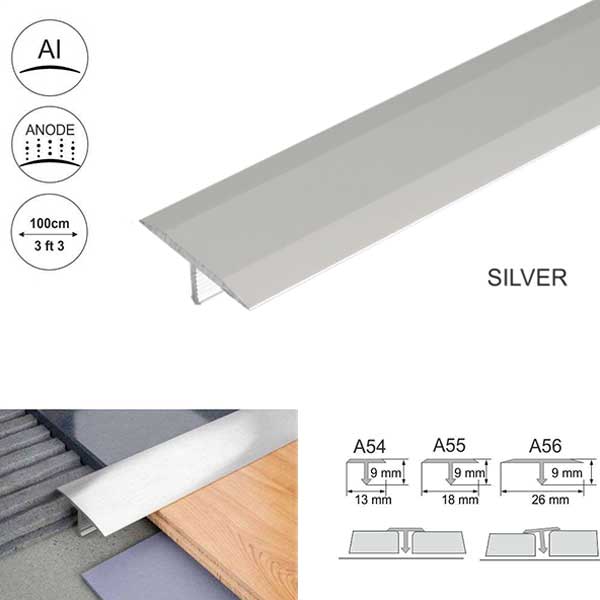 26mm Anodised Aluminium Threshold Trim T Bar Transition Trim For Tiles