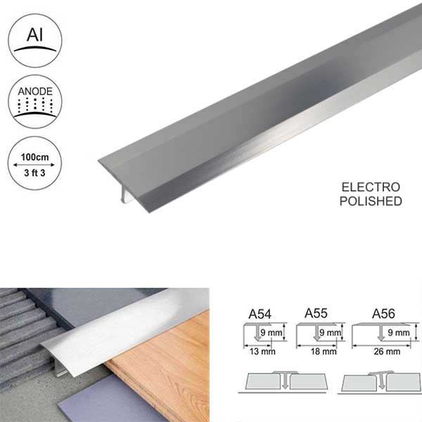26mm Anodised Aluminium Threshold Trim T Bar Transition Trim For Tiles