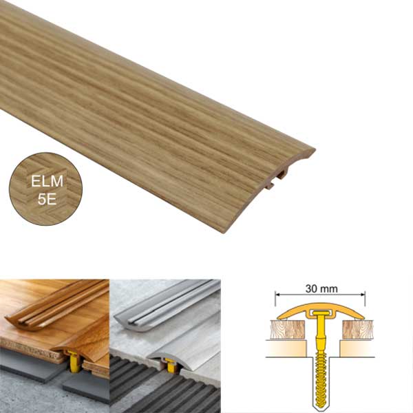 30mm Wide PVC Door Floor Trim for Wooden, Laminate, Vinyl or Tiled Floors
