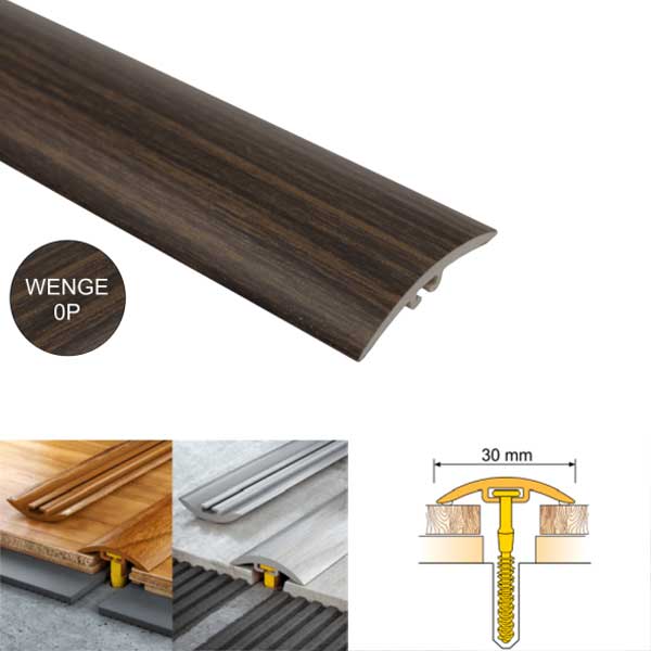 30mm Wide PVC Door Floor Trim for Wooden, Laminate, Vinyl or Tiled Floors