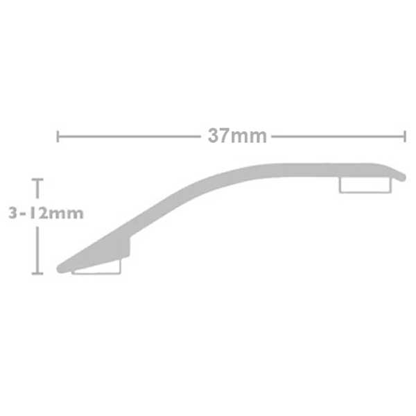 37mm Ramp Reducer Laminate Threshold Door Bars Profile Edge Strip Plate Stick Down 