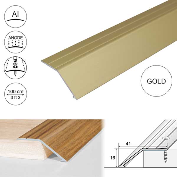 41mm Anodised Aluminium Door Threshold Ramp Profile Screwfix