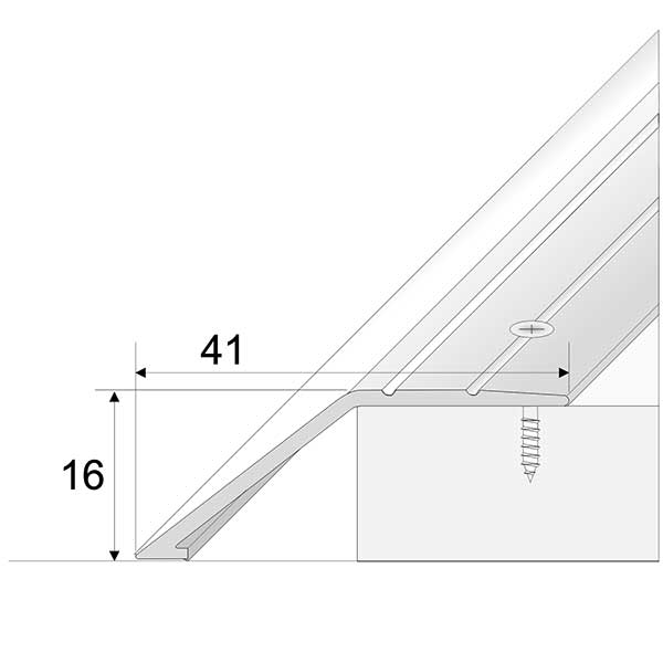 41mm Anodised Aluminium Door Threshold Ramp Profile Screwfix
