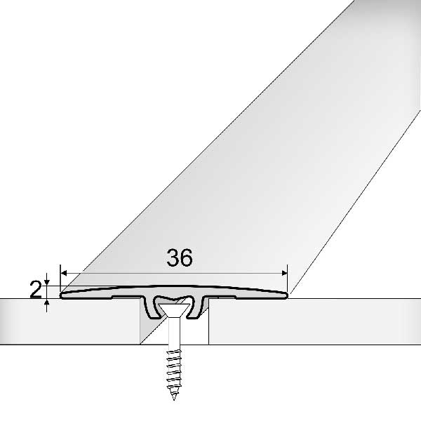 A68 Aluminium Flat Door Threshold 36mm Anodised Profile