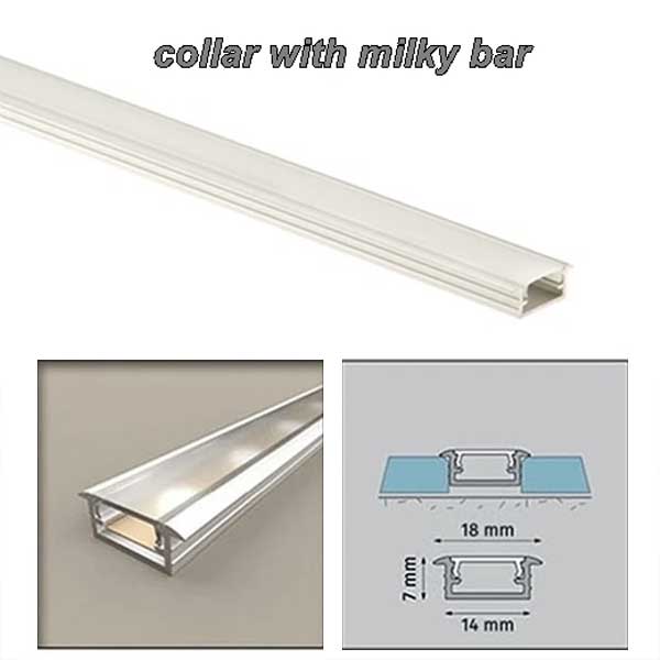 PVC Aluminium Collar Channel for LED Strip Light Profile Edge Trim