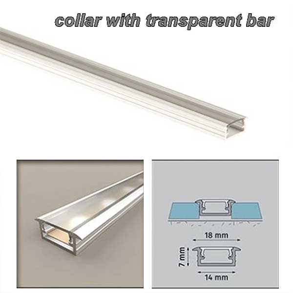 PVC Aluminium Collar Channel for LED Strip Light Profile Edge Trim