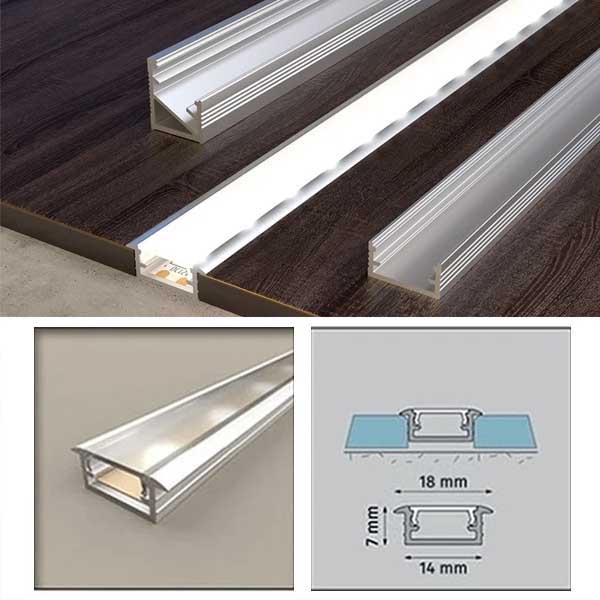 PVC Aluminium Collar Channel for LED Strip Light Profile Edge Trim