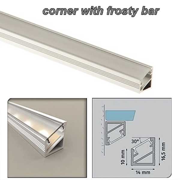 Aluminium PVC LED Strip Channel - Corner Edge Trim Profile