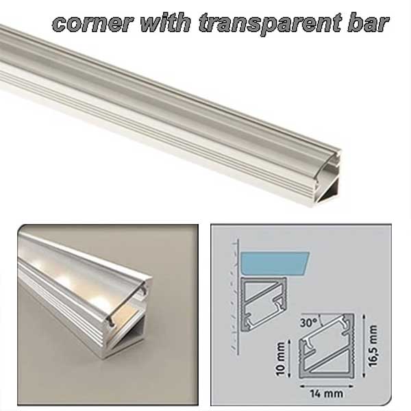 Aluminium PVC LED Strip Channel - Corner Edge Trim Profile