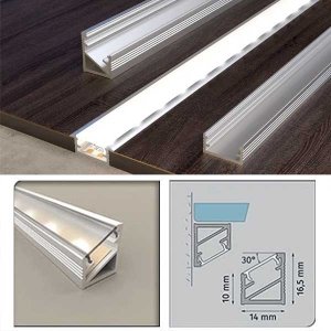 Aluminium PVC LED Strip Channel - Corner Edge Trim Profile