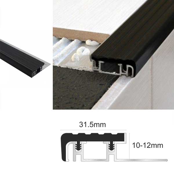 12mm Flooring Aluminium Stair Nosing – Industrial Step Nose Trim