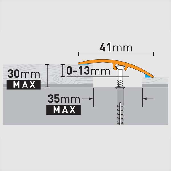 Anodised Aluminium Brushed Door Floor Bar Edge Trim Threshold