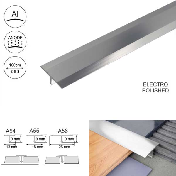 Anodised Aluminium Threshold Trim T Bar Transition Trim For Tiles