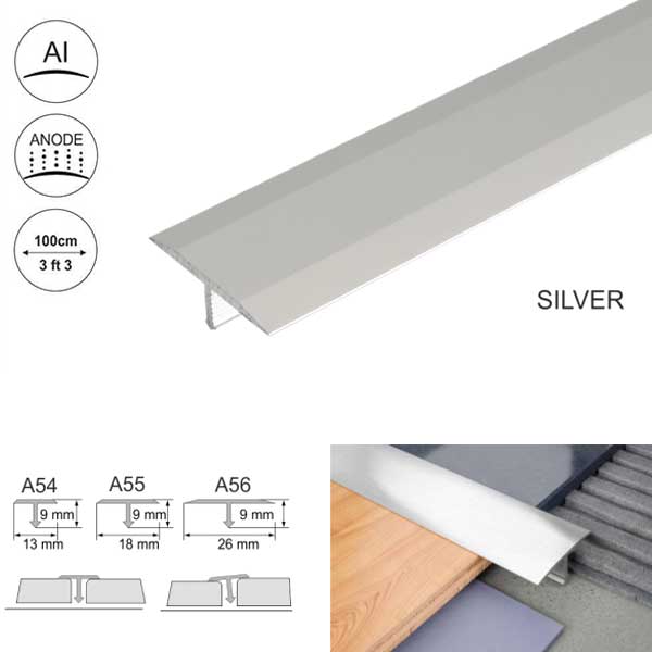 Anodised Aluminium Threshold Trim T Bar Transition Trim For Tiles