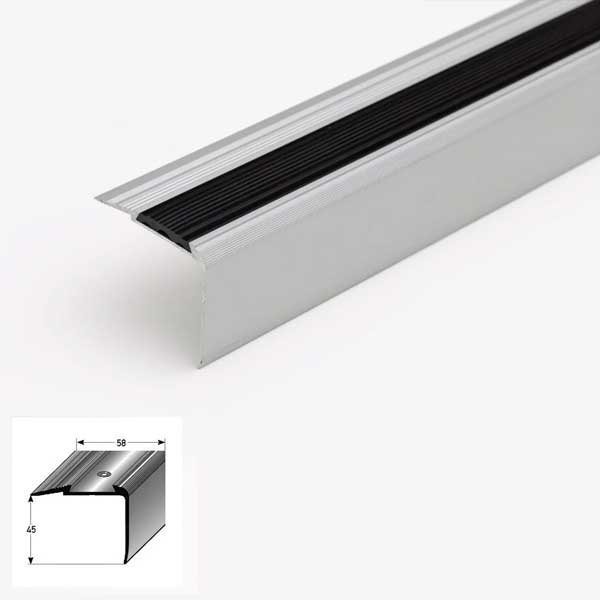 1m Aluminium Stair Nosing Strip Anti-Slip Edge Trim for Steps