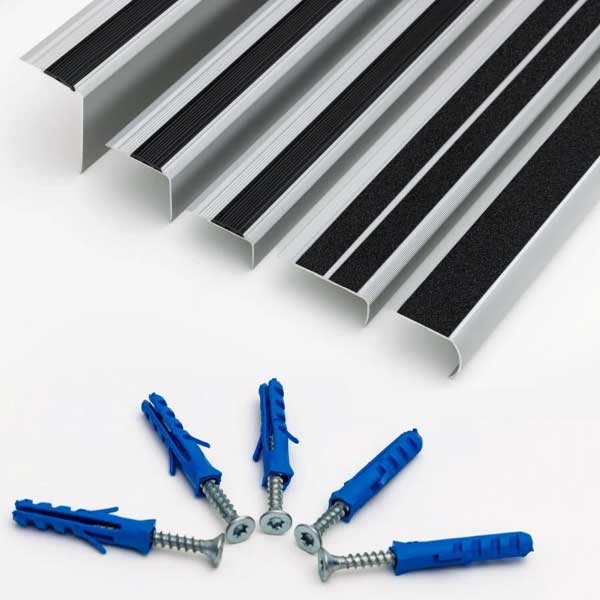 1m Aluminium Stair Nosing Strip Anti-Slip Edge Trim for Steps