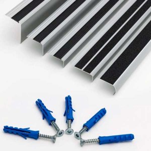 1m Aluminium Stair Nosing Strip Anti-Slip Edge Trim for Steps