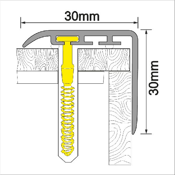 Anti Slip UPVC Stair Nosing for Stair Treads