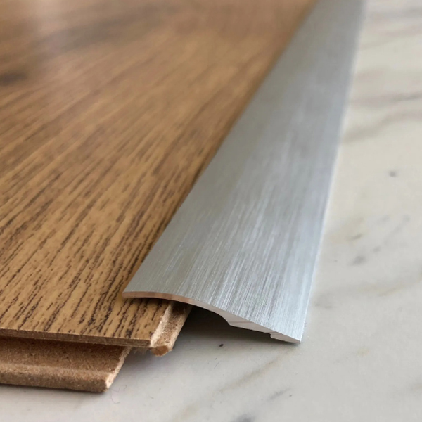 Brushed Aluminium Door Floor Bar Edge Trim Threshold Ramp - 26mm 