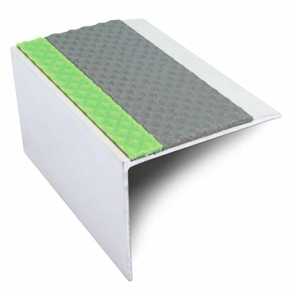 DDA Compliant Aluminium Non Slip Stair Nosing Edge Trim With Pvc Insert  67 x 55mm