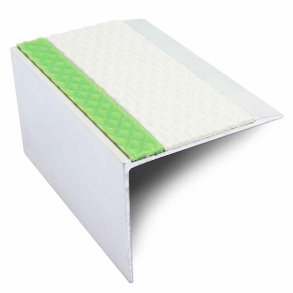 DDA Compliant Aluminium Non Slip Stair Nosing Edge Trim With Pvc Insert  67 x 55mm