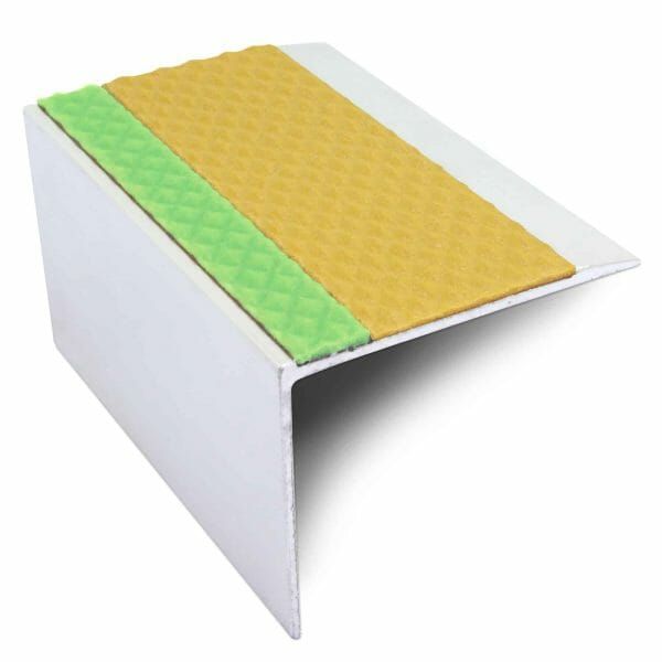 DDA Compliant Aluminium Non Slip Stair Nosing Edge Trim With Pvc Insert  67 x 55mm