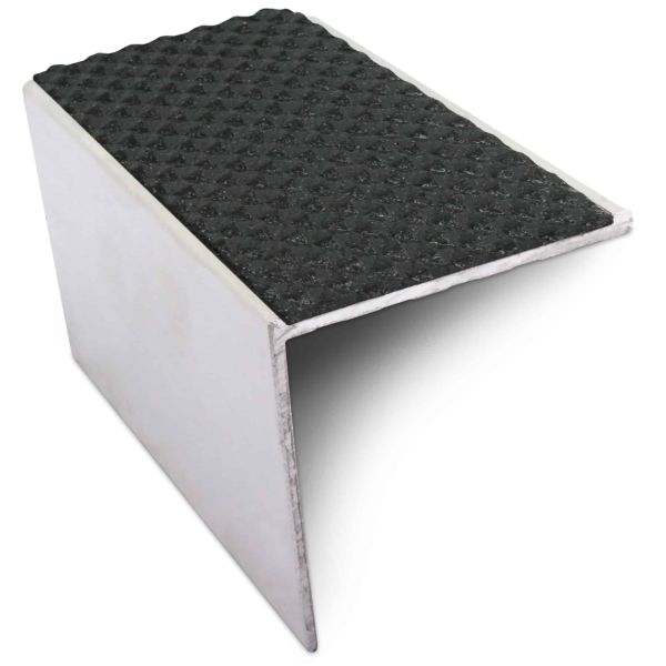 DDA Compliant Aluminium Non Slip Stair Nosing Edge Trim With Pvc Insert 56 x 55mm 