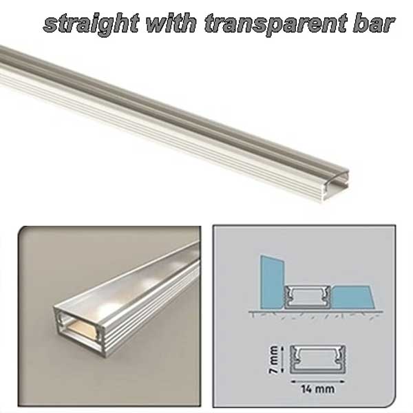 Aluminium PVC Straight Channel LED Strip Light Edge Profile Cover