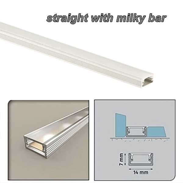 Aluminium PVC Straight Channel LED Strip Light Edge Profile Cover