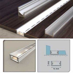 Aluminium PVC Straight Channel LED Strip Light Edge Profile Cover