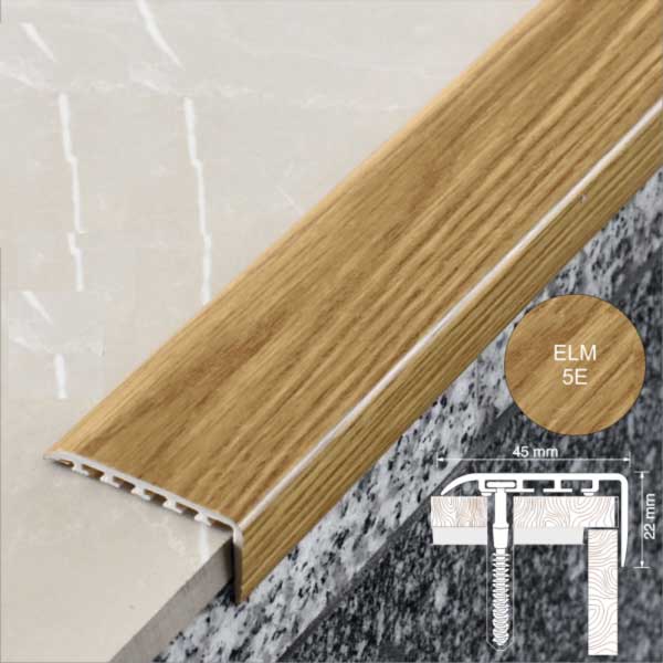 Non Slip UPVC Stair Nosing Trim Wooden Finish - 25mm x 25mm