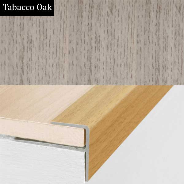 Push-In Aluminium Wood Effect Stair Nosing Edge Trim 15 x 22mm 