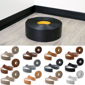 PVC Flexible Skirting Board Strip 5m Long Self Adhesive For Floor Wall Joint