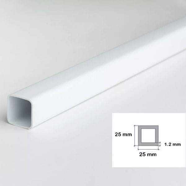 PVC Square Pipe, PVC Box Section & Plastic Square Tubes - 2.5m Long