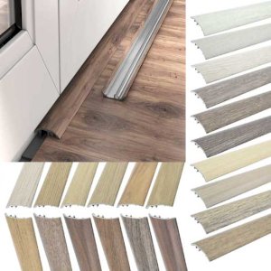 Self-Adhesive 37mm Wood Effect Aluminium Door Threshold Strip 