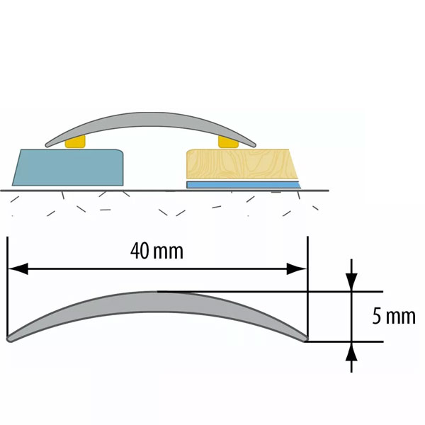 Anodised Self Adhesive Aluminium Door Bar Edge Floor Trim Threshold