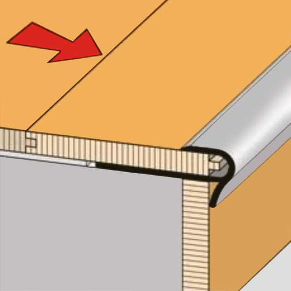Silver Step Floor Stair Nosing Edge Trim - 14 to 16mm Flooring