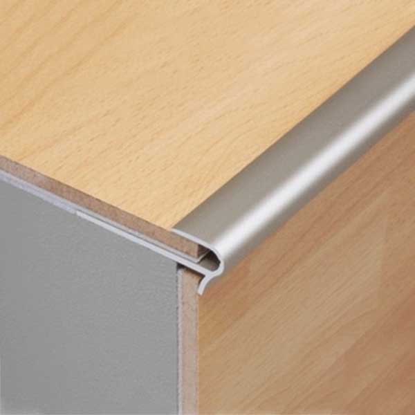 Silver Step Floor Stair Nosing Edge Trim - 14 to 16mm Flooring