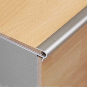 Silver Step Floor Stair Nosing Edge Trim - 14 to 16mm Flooring