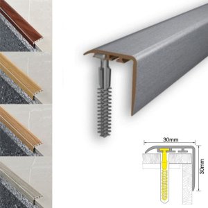 UPVC 30mm x 30mm Stair Nosing Trim for Stair Treads Wooden Finish