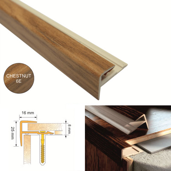 UPVC Push-In Stair Nosing Profiles for Stair Step Edges