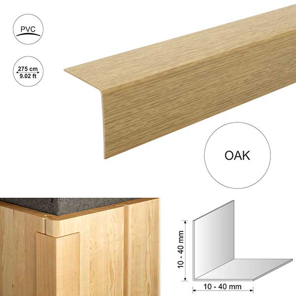 Wood Effect Plastic Pvc Corner 90 Degree Angle Trim